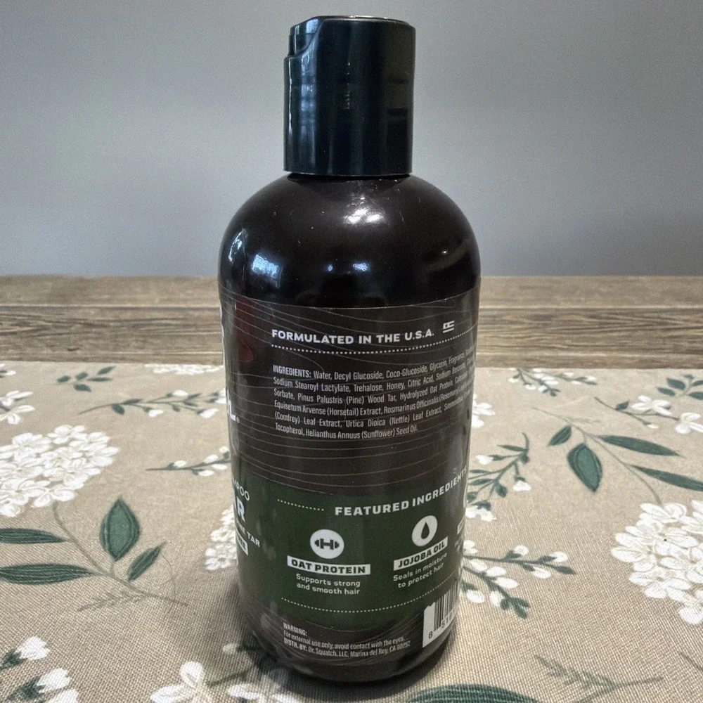 Dr. Squatch Pine Tar Shampoo Mens 8 fl oz Sulfate & Paraben Free Jojoba Oil
